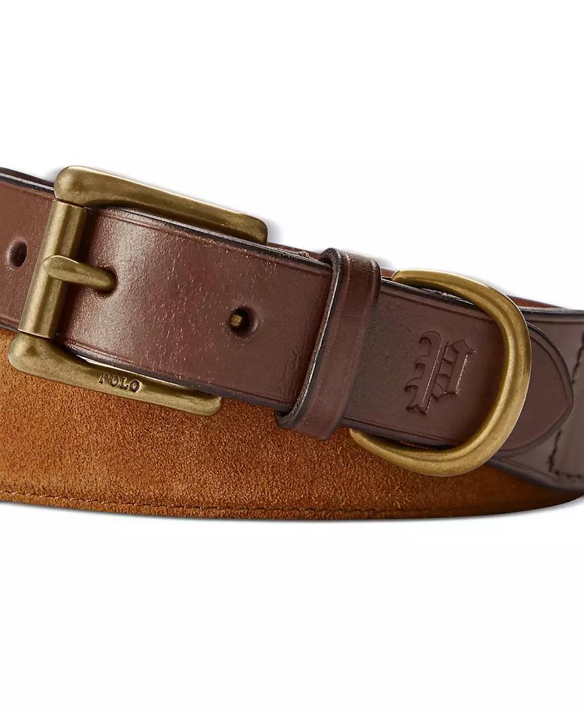 Ralph Lauren Men's Leather-Trim Suede Belt