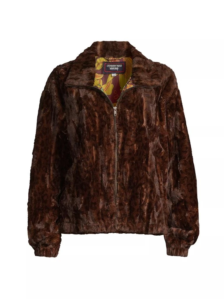 Johnny Was Jaguar Faux Fur Bomber Jacket 1