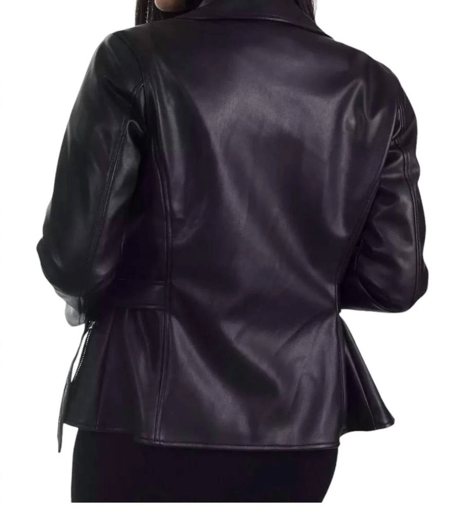 Nine West Faux Leather with Belt Biker Jacket 3