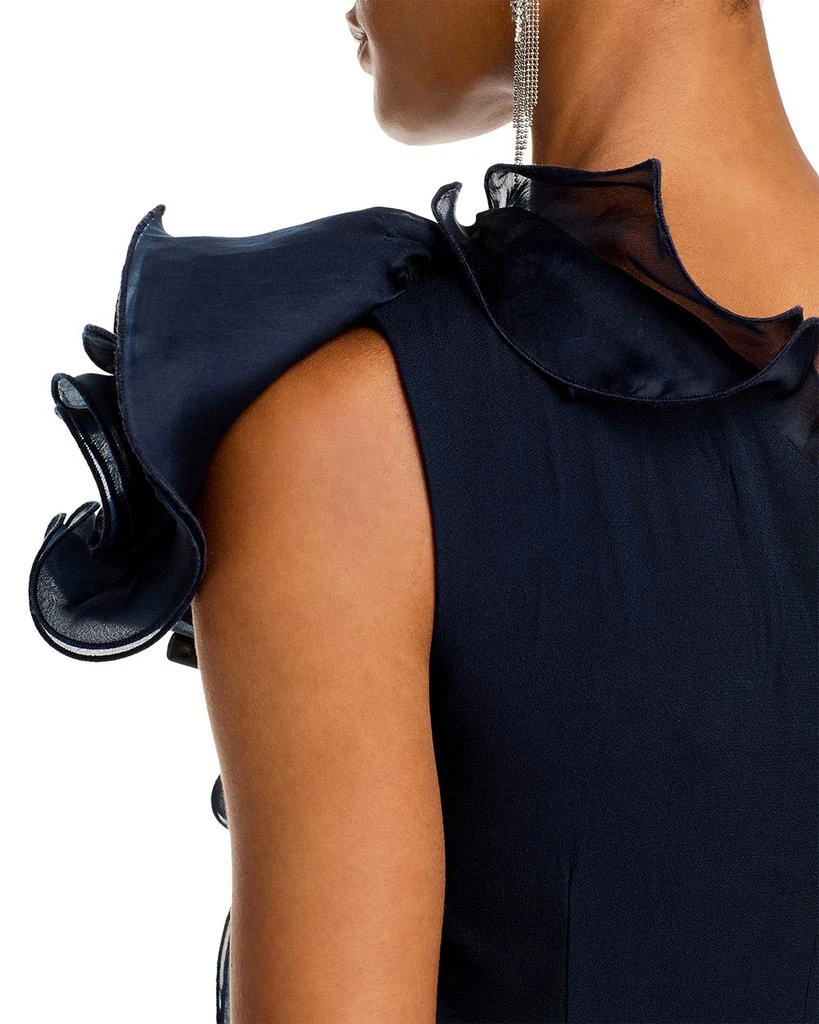 Teri Jon One Shoulder Crepe Column Gown 7