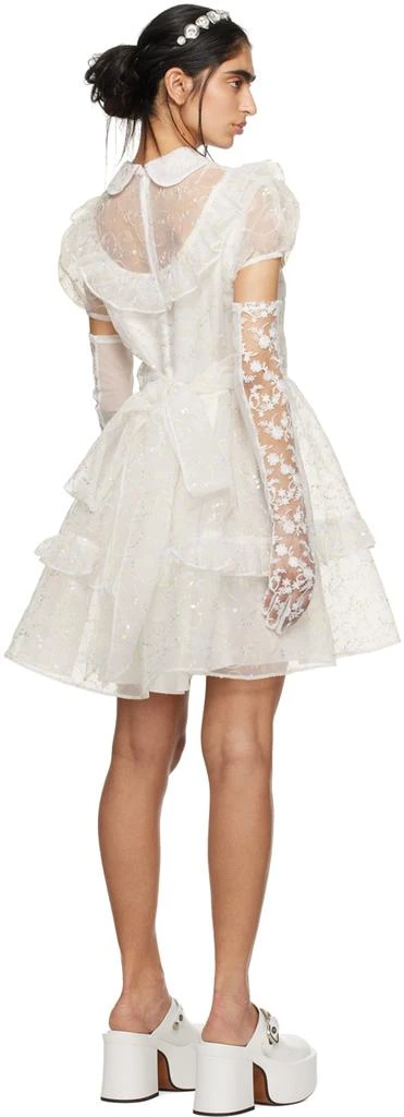 Anna Sui SSENSE Exclusive White Ruffled Minidress 3