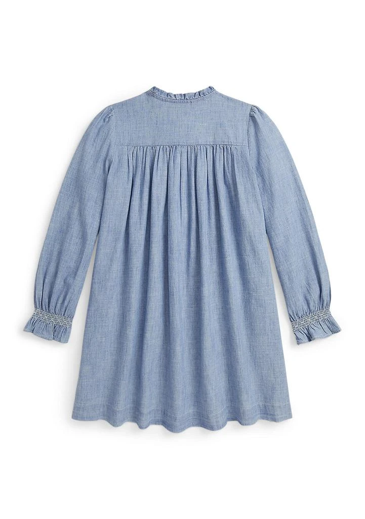 Ralph Lauren Girls 7-16 Smocked Indigo Chambray Dress 2