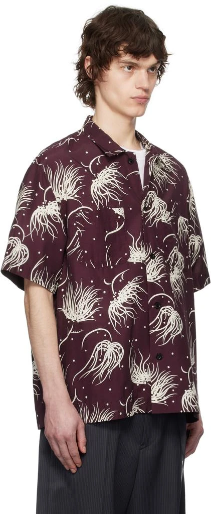 Sacai Burgundy Dot Flower Print Shirt 2