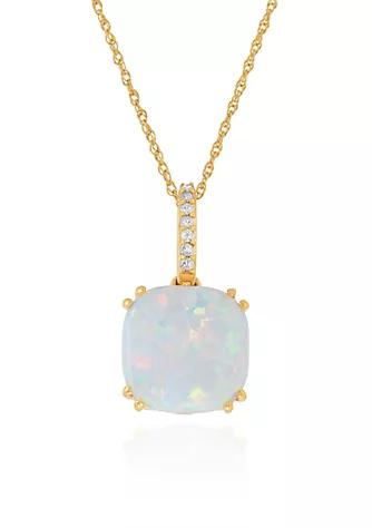 Belk & Co. Co. Created Opal Pendant Necklace In 10K Yellow Gold