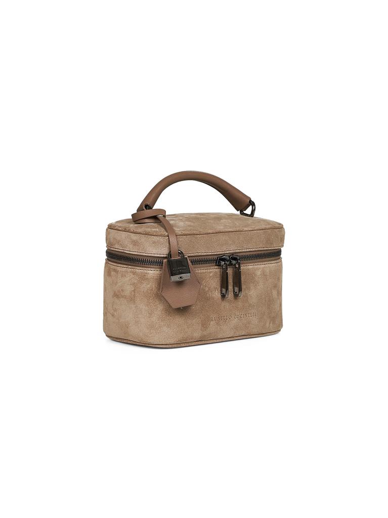 Brunello Cucinelli BRUNELLO CUCINELLI | Taupe vanity bag with shoulder strap | Women | PZ