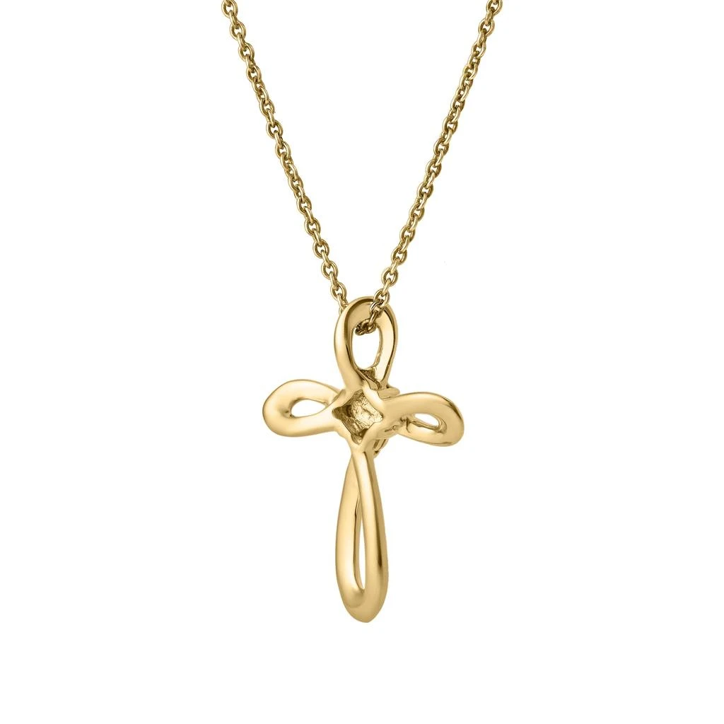 LuvMyJewelry Lightbound 0.02 Cts Natural Diamond Cross 14K Gold Pendant 3