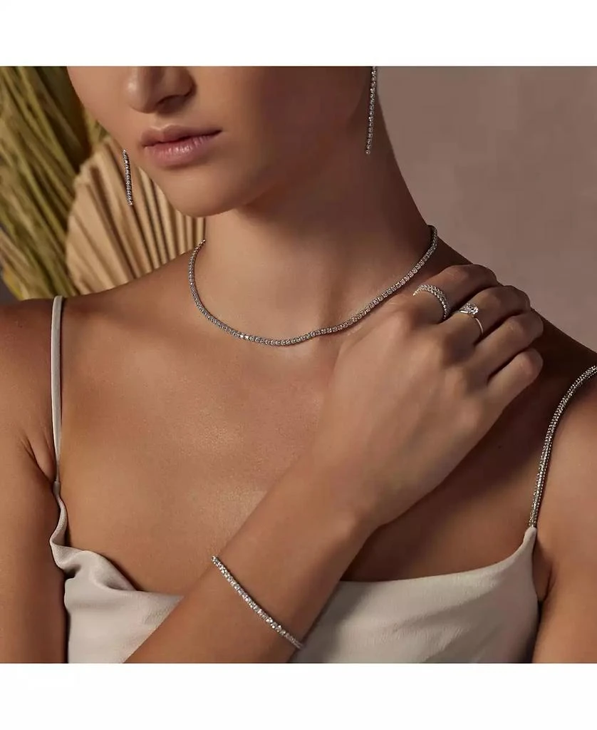 Bearfruit Jewelry Sterling Silver 18k Gold Plated Cherie Tennis Necklace Statement Sparkle 6