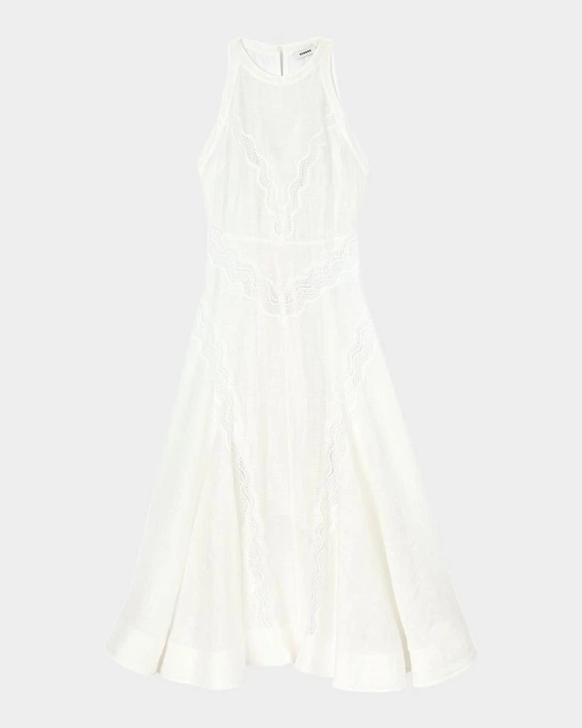 Sandro Nathalie Lace-Inset Midi Dress 1