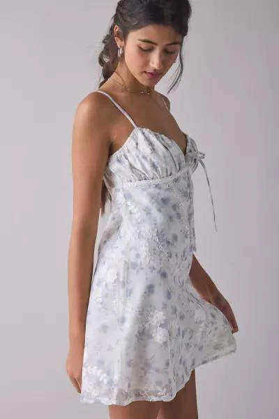 Kiss The Sky Kiss The Sky Floral Lace Tie-Front Slip Mini Dress 4