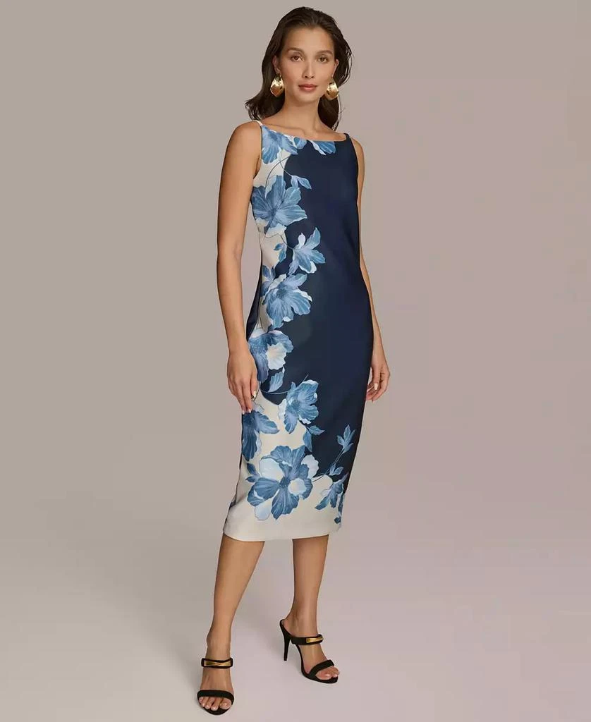 Donna Karan Women's Floral Print Sleeveless Sheath Dress 1