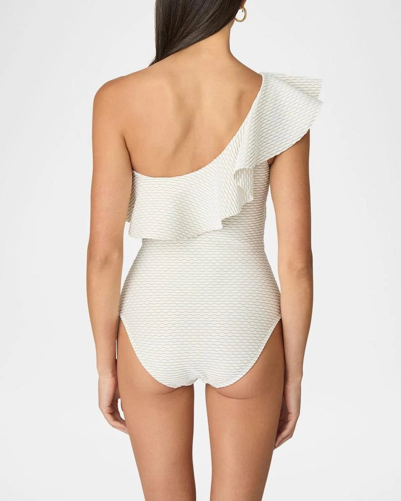 Shoshanna Ruffle Asymmetric One-Piece Swimsuit 3