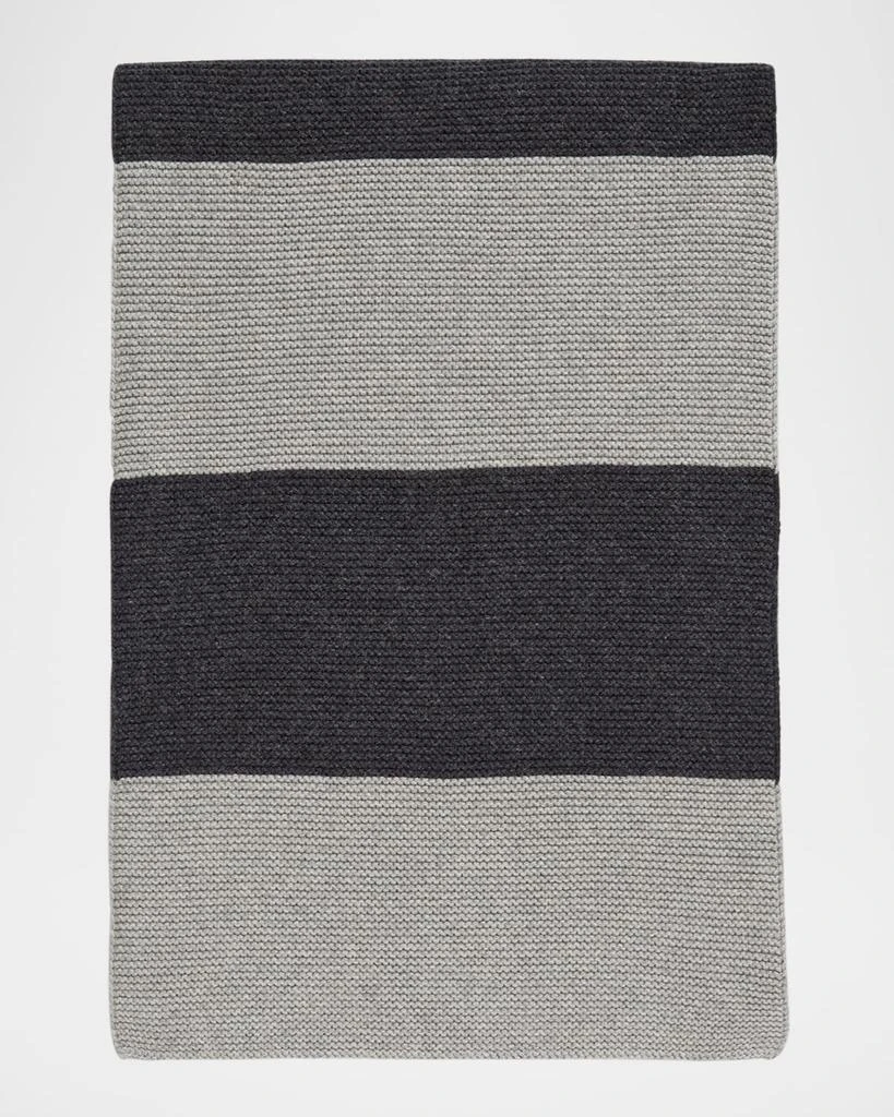 Eileen Fisher Striped Cotton and Recycled Cashmere Scarf 1