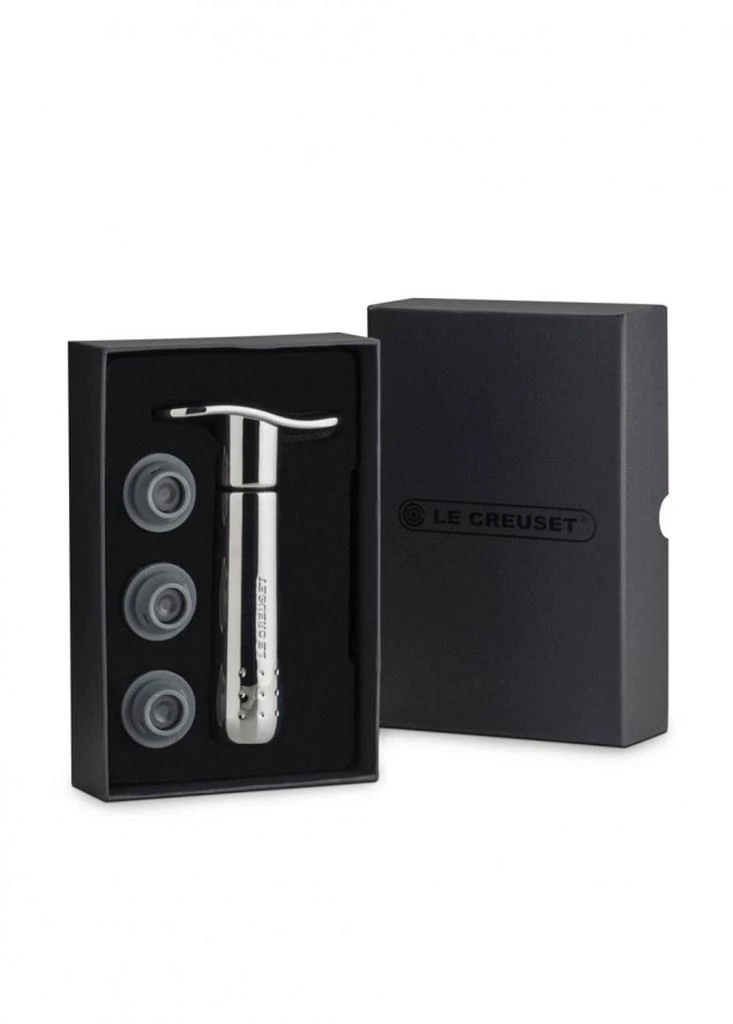Le Creuset Wine accessories wa-137 metal wine pump and 3 stoppers 2