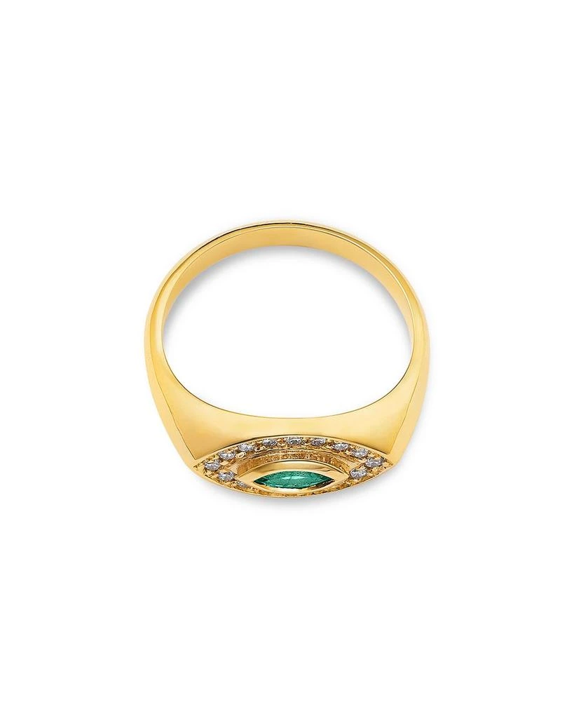 Zoe Chicco 14K Yellow Gold Emerald Gemstones Emerald 
Diamond Evil Eye Ring 3
