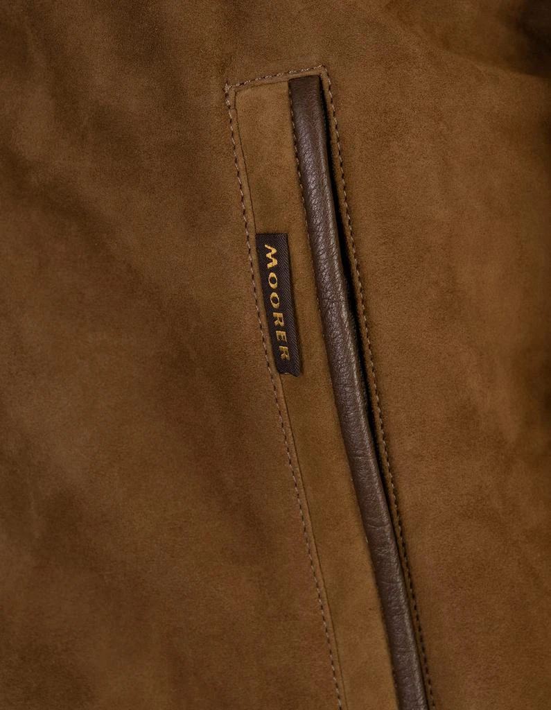 MOORER Callum College Bomber Jacket In Tobacco Suede 3