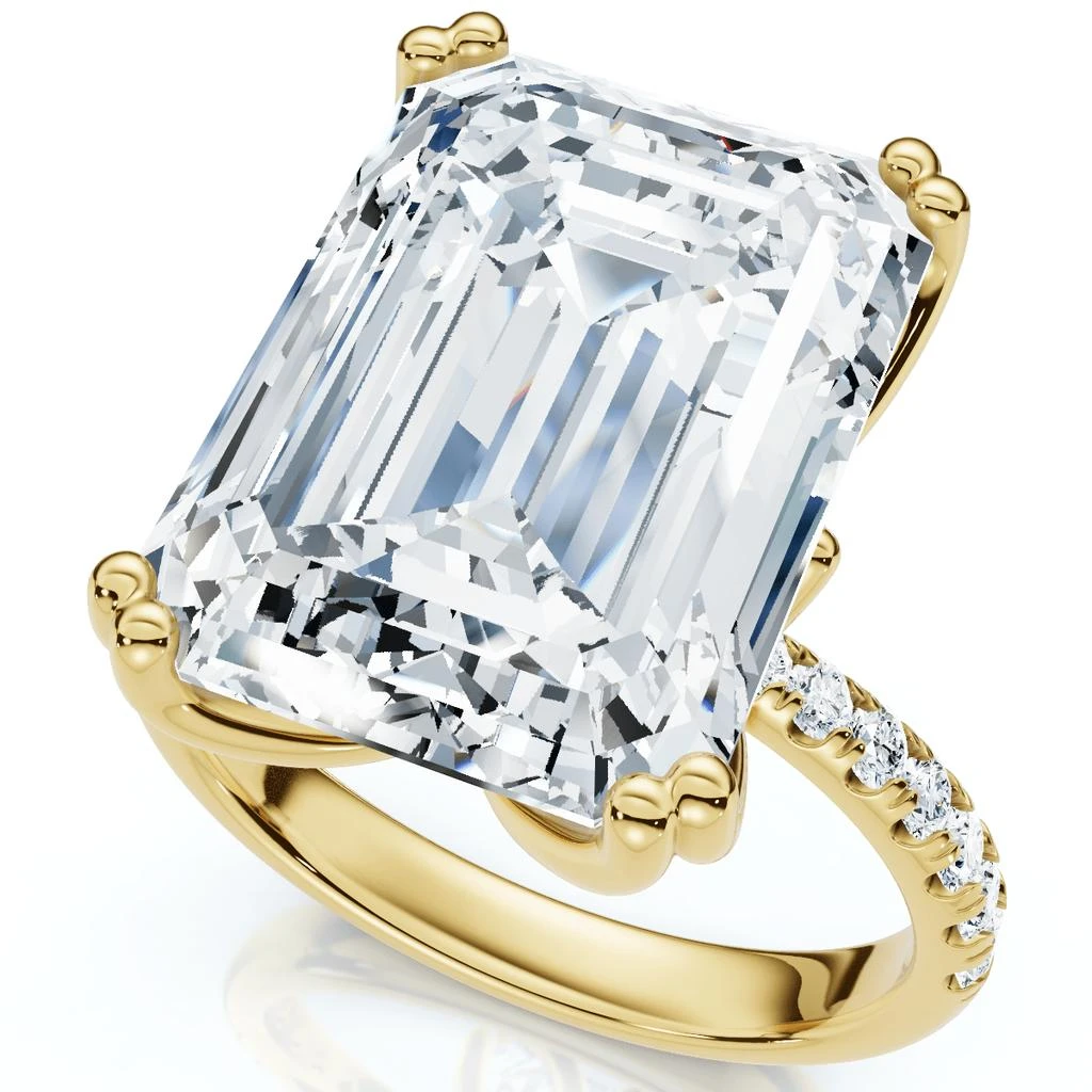 Pompeii3 Certified 10.25Ct Emerald Cut Diamond Engagement Ring 14k Gold or PT Lab Grown 5