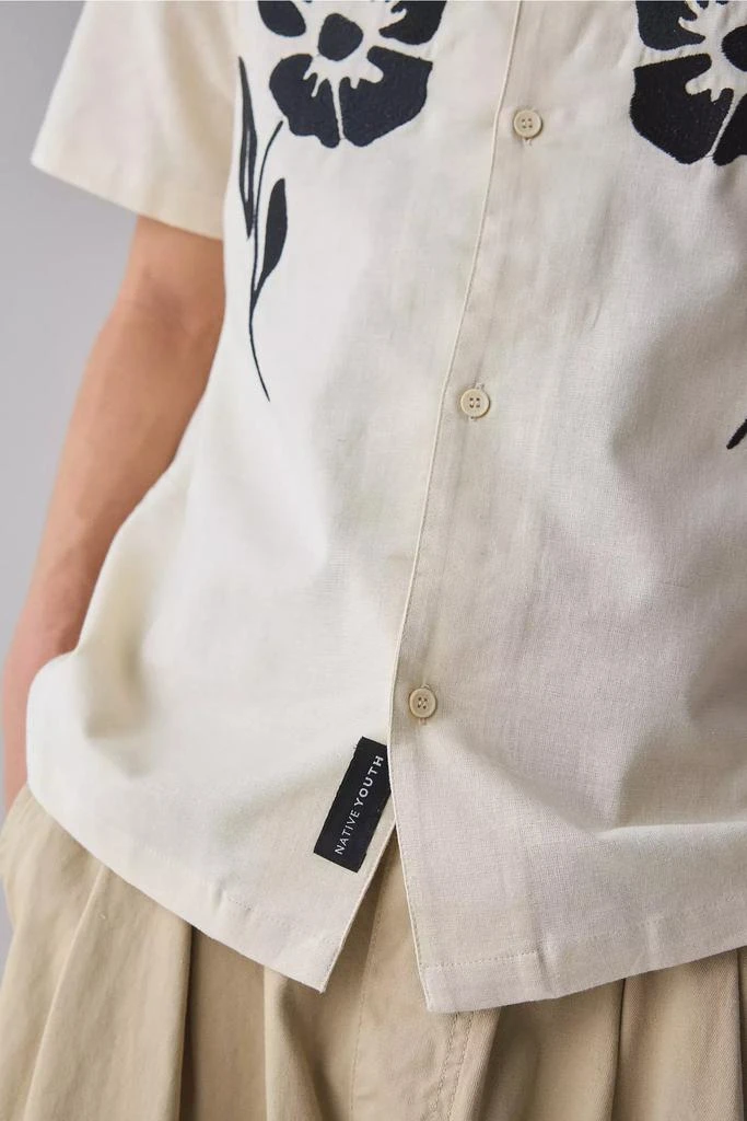 Native Youth Native Youth Cal Revere Collar Flower Applique Shirt 4