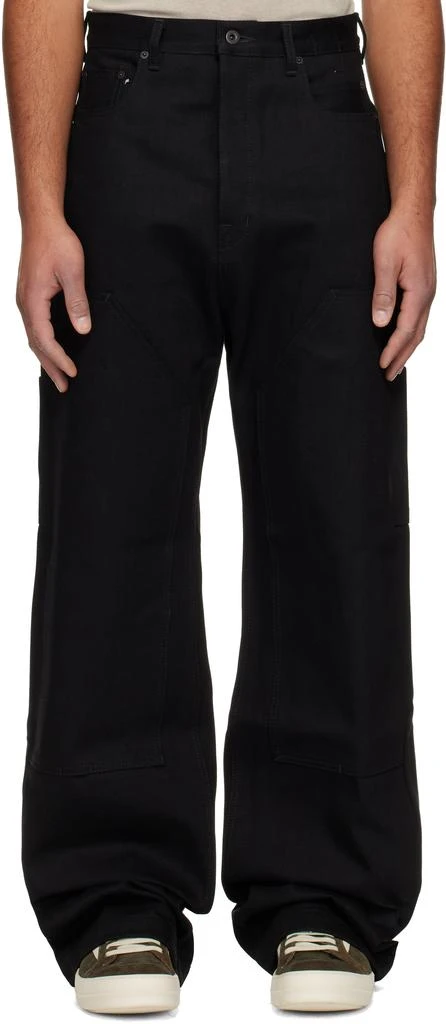 Rick Owens Black Concordians Strobe Double Knee Jeans 1