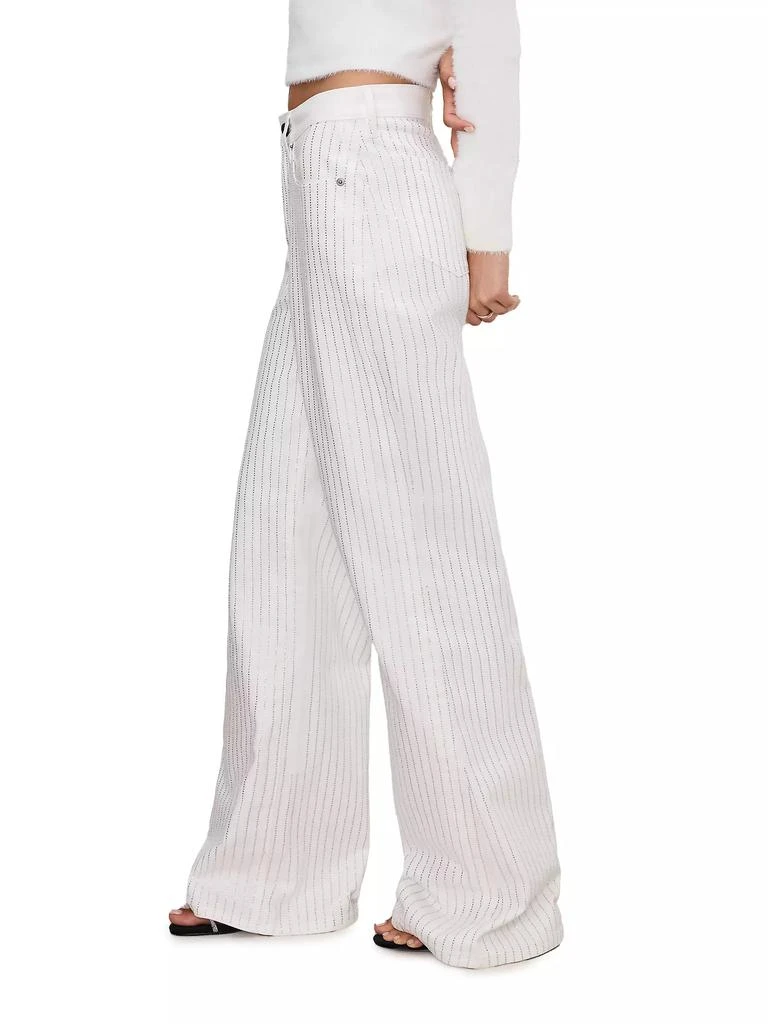 Good American ​Good Ease Rhinestone Pinstripe Jeans 5