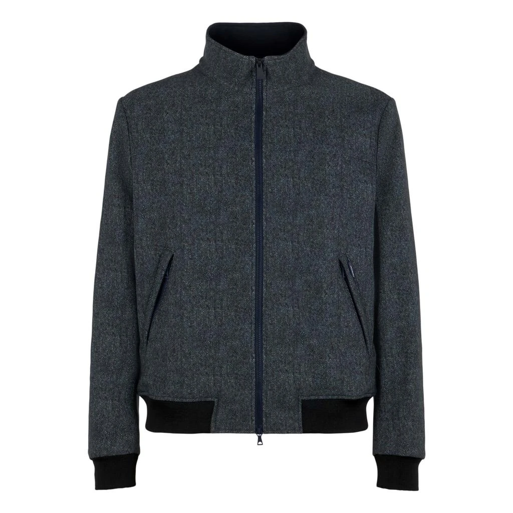 Mc2 Saint Barth Man Mid-weight Mélange Blue Bomber Jacket Traveler 2