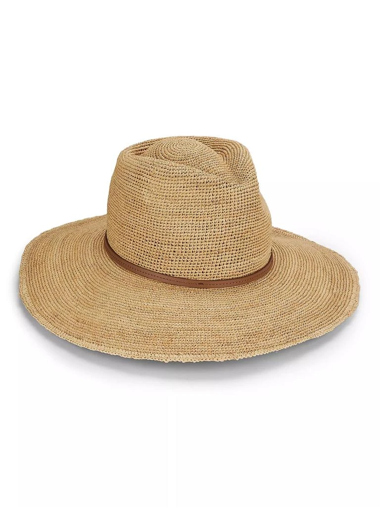 Rag & Bone Faux-Leather-Trim Raffia Cowboy Hat 1