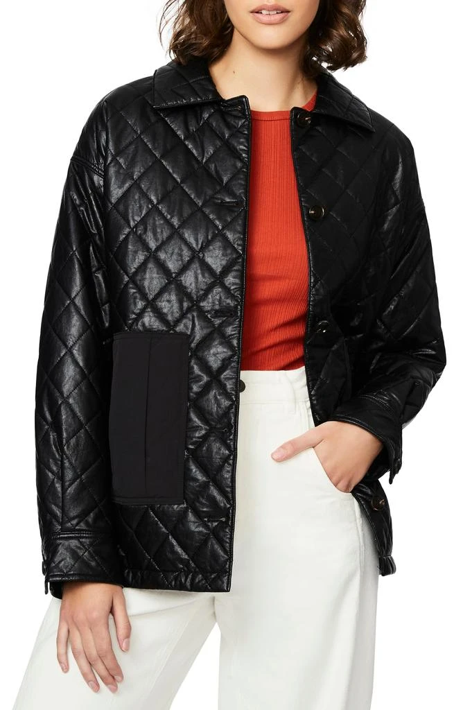 Bernardo Quilted Faux Leather Shacket