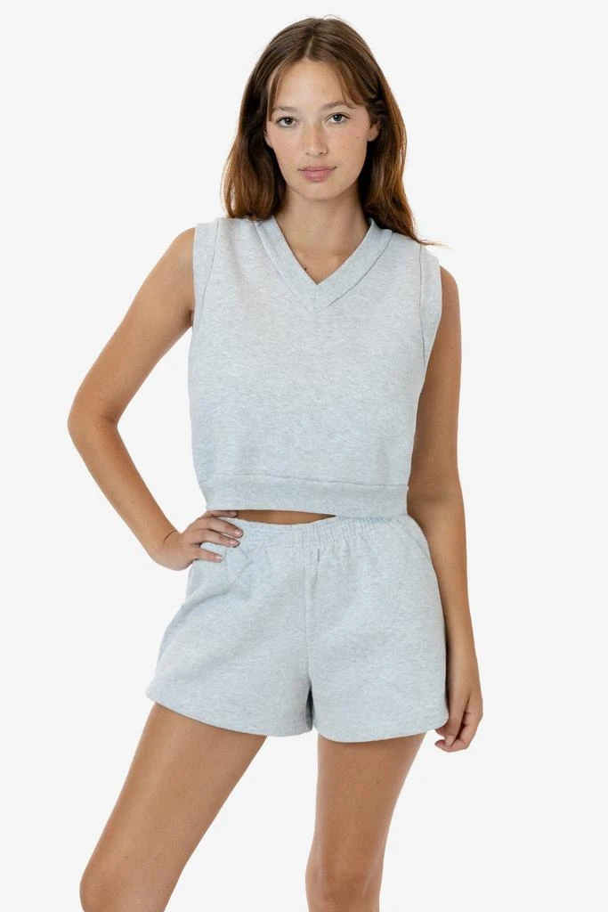 Los Angeles Apparel HF-357 - Heavy Fleece Cropped V-neck Vest (Piece Dye) 1