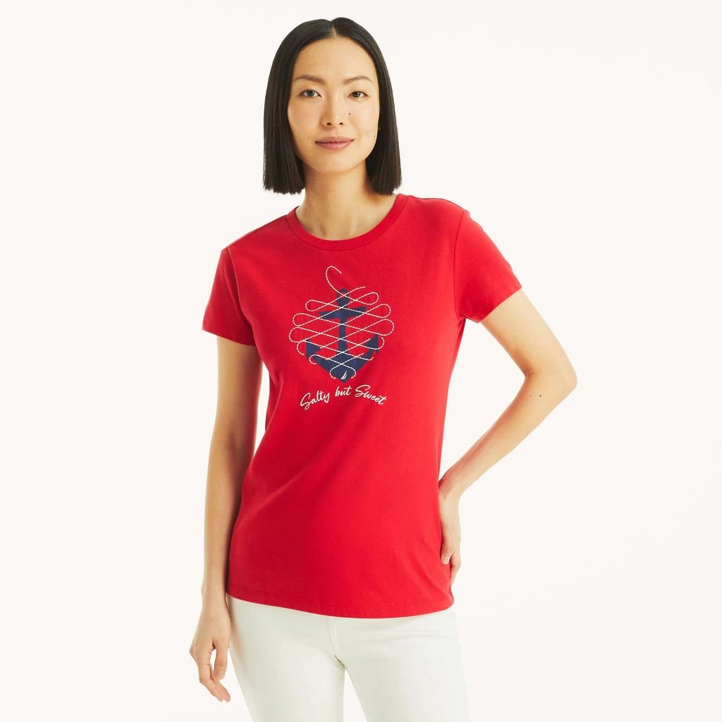 Nautica Womens Anchor Graphic T-Shirt 1