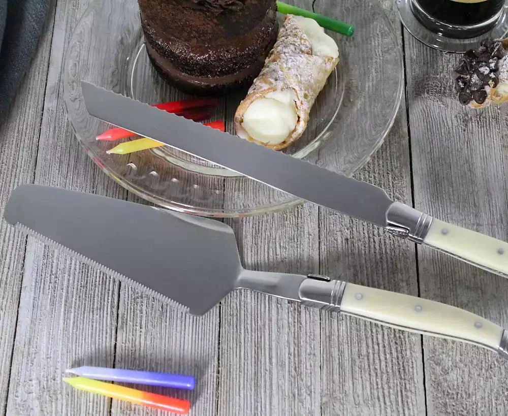 French Home Laguiole Faux Ivory Conoisseur Cake Slicer and Server Set, 2 Piece. 5