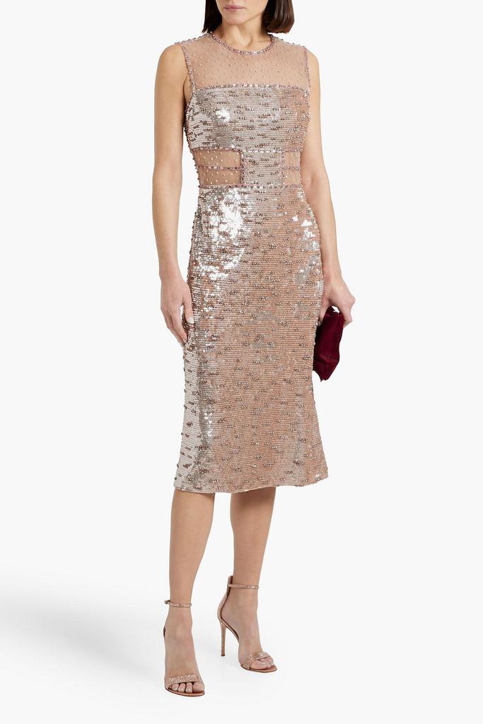 Jenny Packham Nikie embellished tulle midi dress