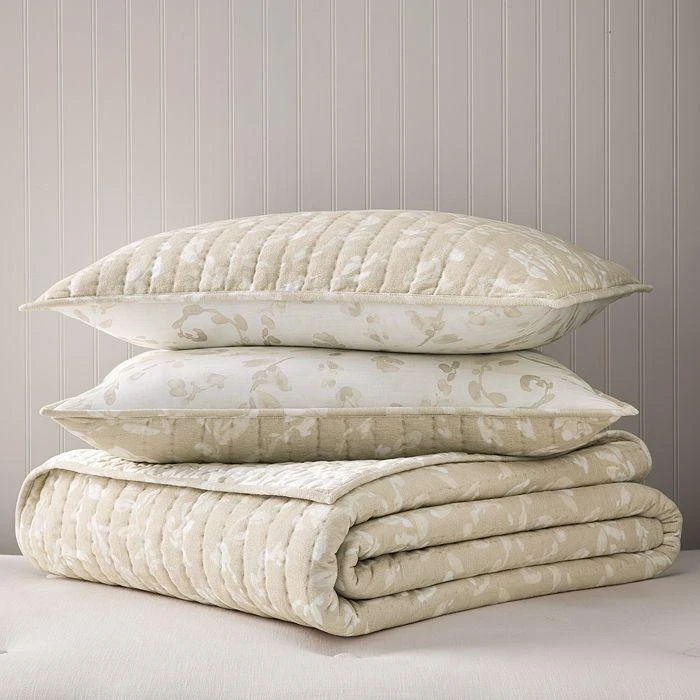 sky Elena Acanthus Chenille Reversible Quilt Set, Full/Queen - Exclusive 3