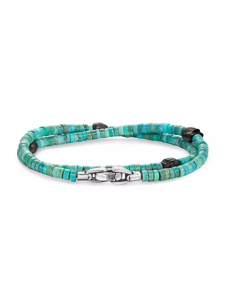 David Yurman Memento Mori Skull Station Double Wrap Bracelet in Sterling Silver 4