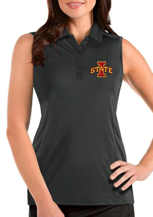 Antigua Ncaa Iowa State Cyclones Tribute Sleeveless Polo 1