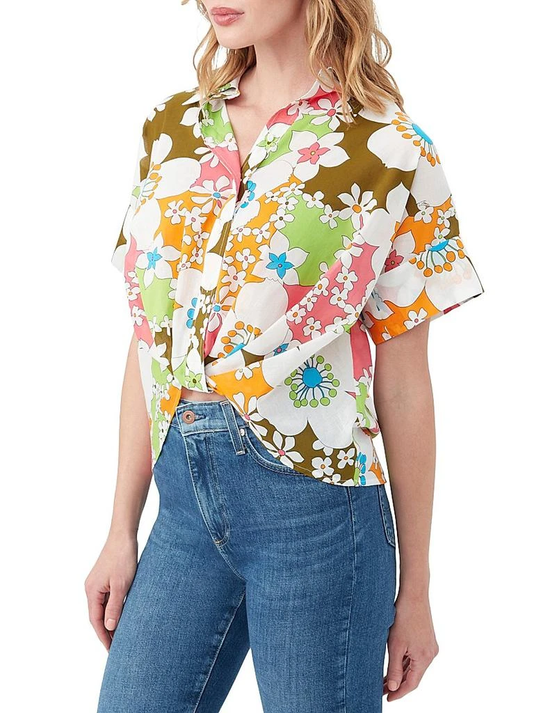 Trina Turk Coty Floral Cotton Tucked Shirt 3