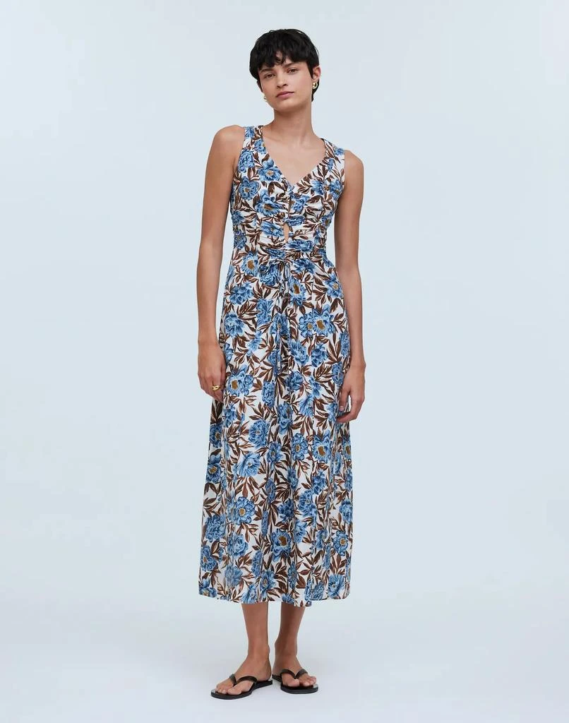 Madewell Sleeveless V-Neck Midi Dress in Floral 1