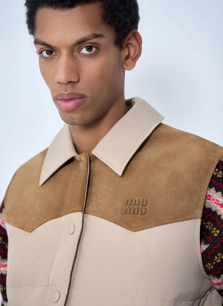 Miu Miu Padded Suede Yoke Vest 5