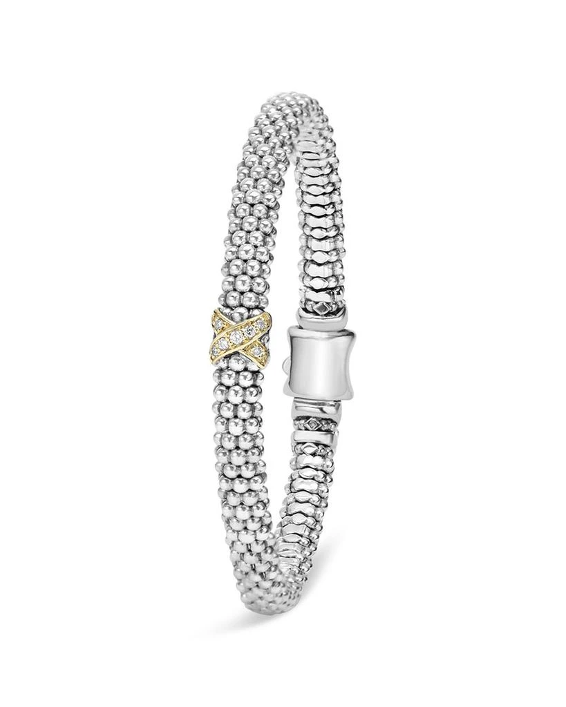 LAGOS 18K Gold and Sterling Silver Embrace Collection Rope Bracelet with Diamonds 3