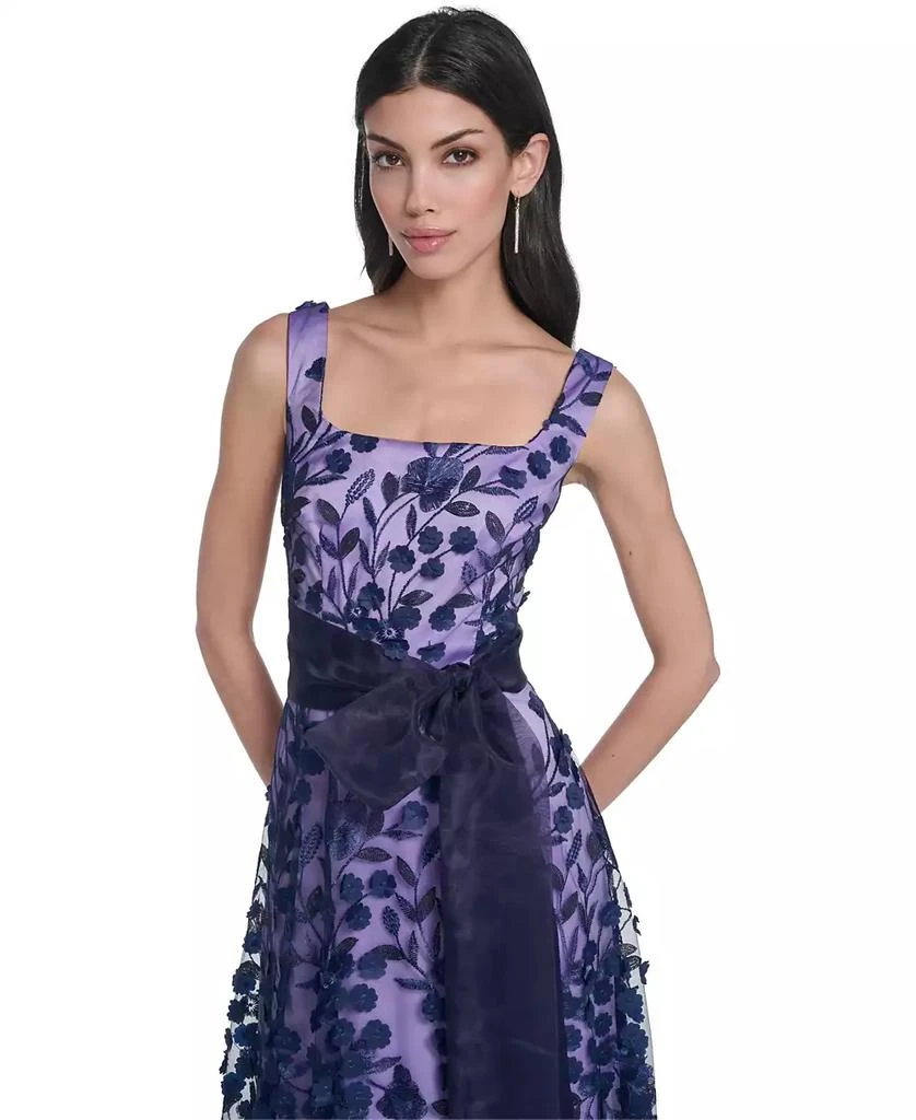 Eliza J Women's Square Neck Ball Gown - Navy Lilac - Size 2