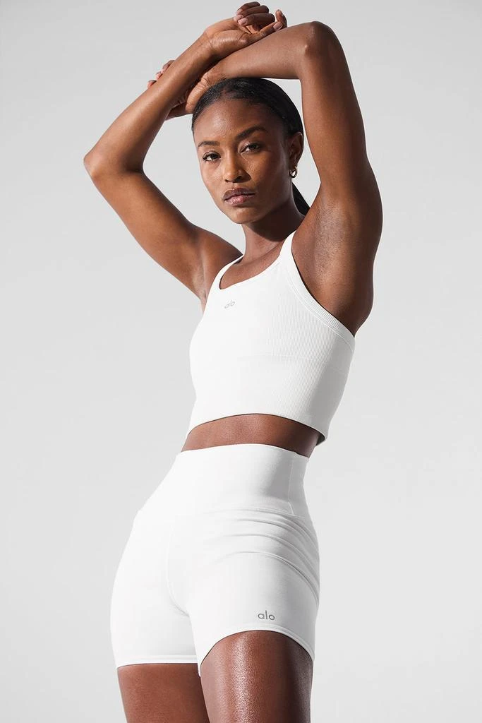 Alo Seamless Ribbed Favorite Bra Tank - White 1