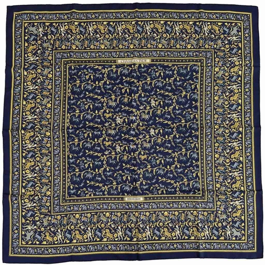 Hermes Navy Silk Scarf (Pre-Owned)