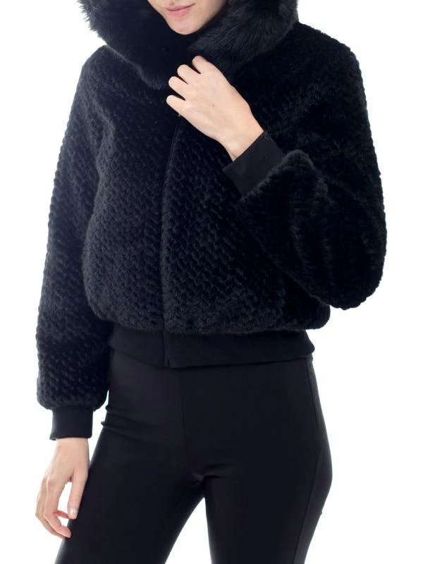 BELLE FARE Cropped Hooded Faux FurJacket 3