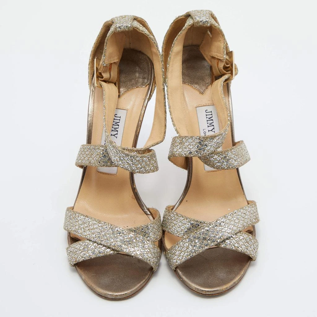 Jimmy Choo Jimmy Choo Gold Glitter Louise Strappy Sandals Size 38 3
