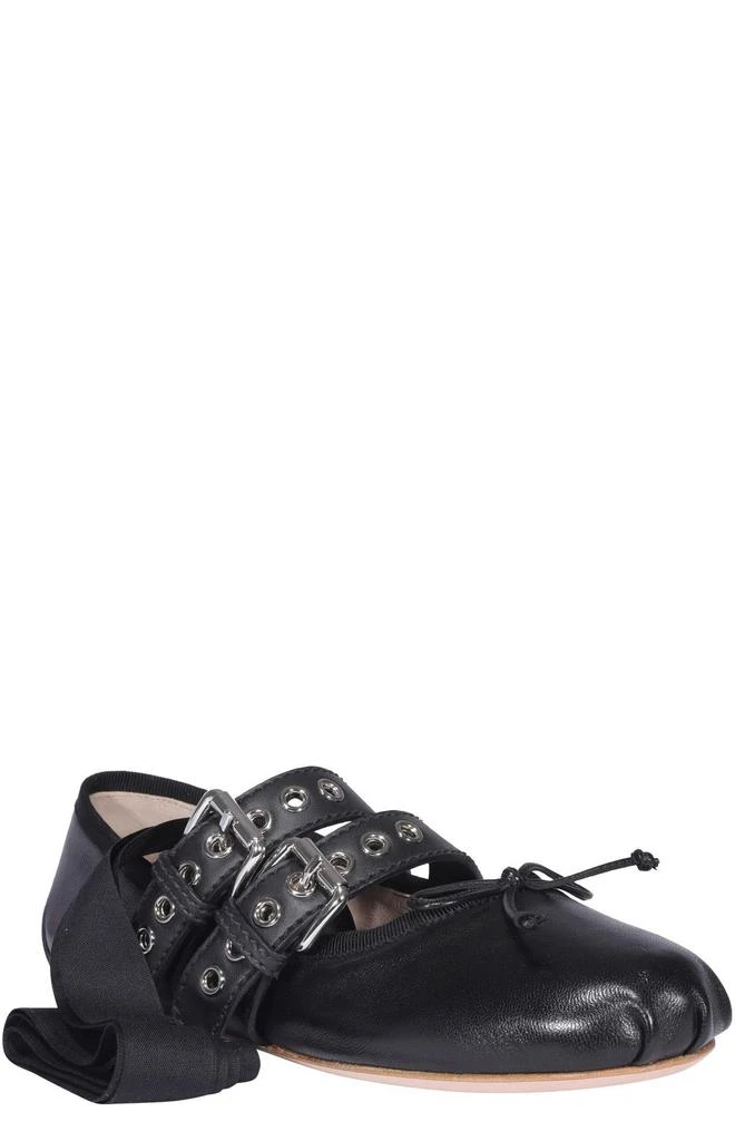 Miu Miu Miu Miu Buckle Detailed Ballerina Shoes 2