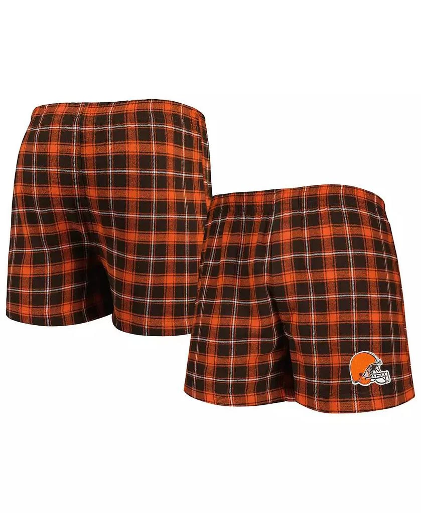 Concepts Sport Men's Brown and Orange Cleveland Browns Ledger Flannel Boxers 1