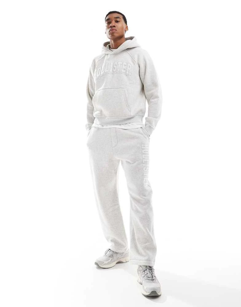 HOLLISTER Hollister boxy logo motif hoodie co-ord in grey 2