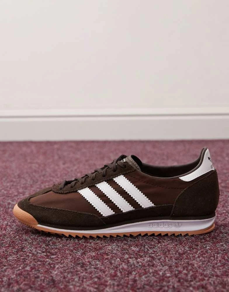 Adidas adidas Originals SL 72 OG trainers in brown and white 3