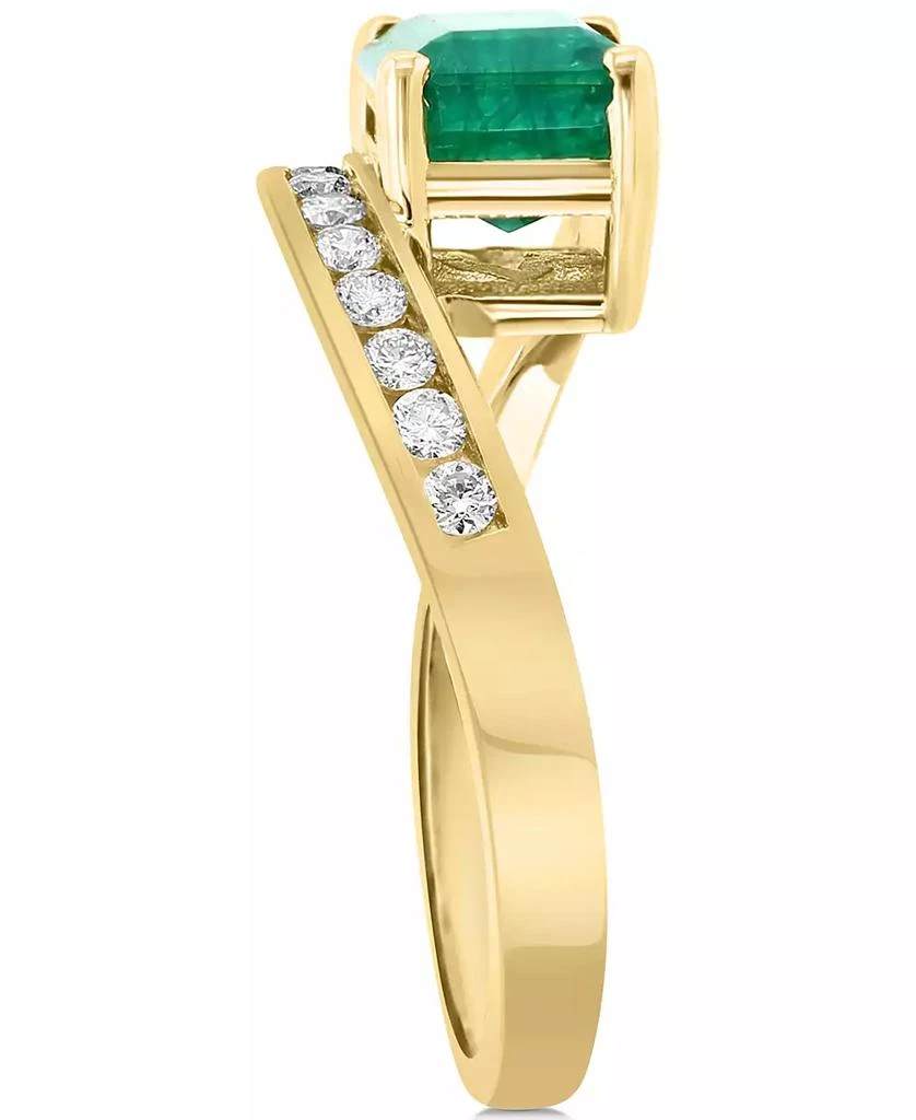 Effy EFFY® Emerald (1-3/8 ct. t.w.) 
Diamond (1/6 ct. t.w.) Bypass Ring in 14k Gold 2