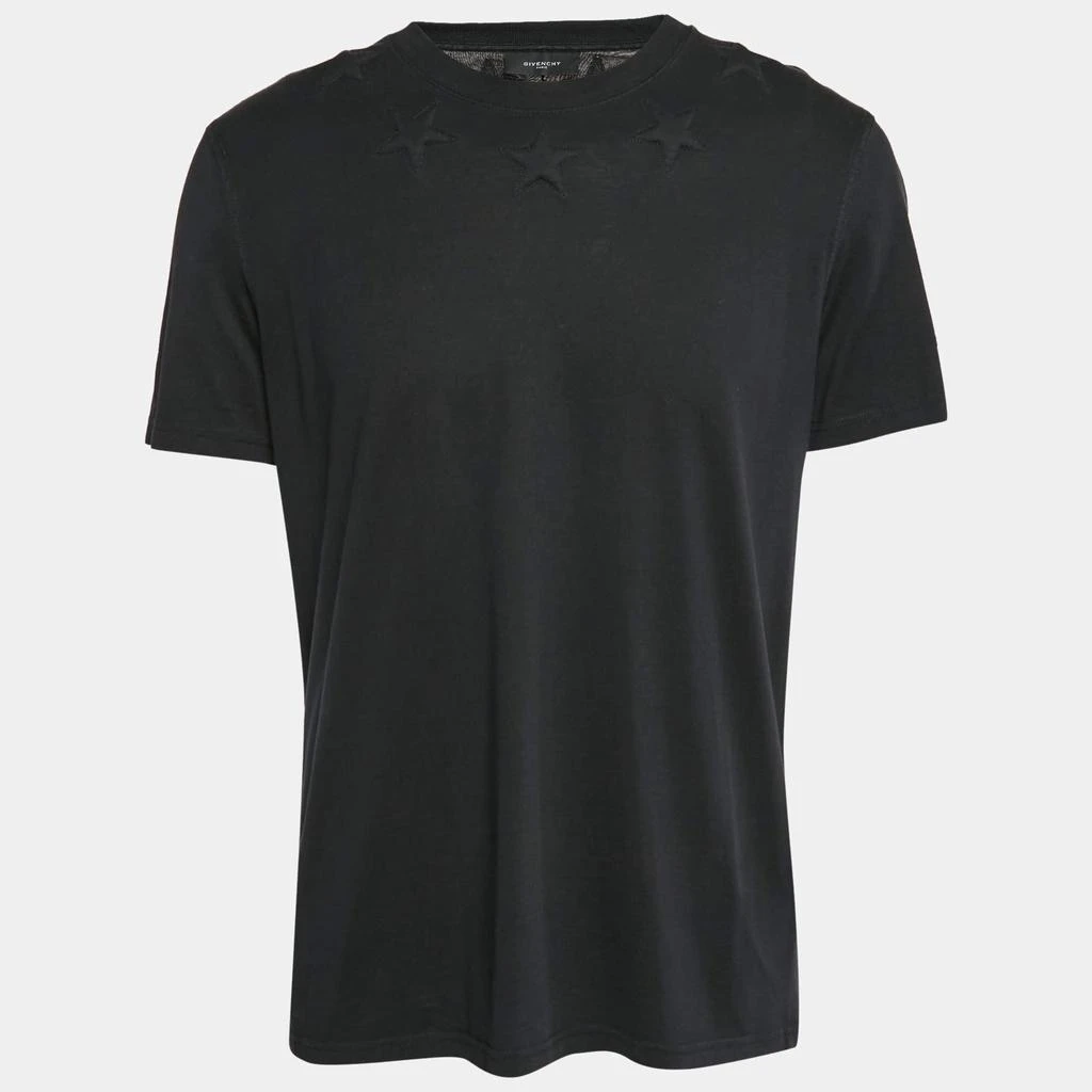 Givenchy Givenchy Black Cotton Star Quilt Detail T-Shirt L 1