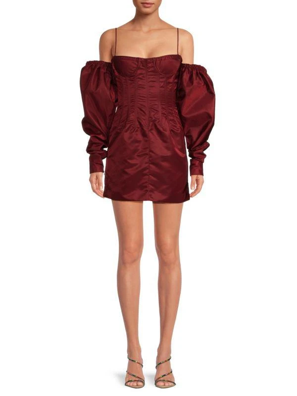 LaQuan Smith Puff Sleeve Corset Mini Dress 1