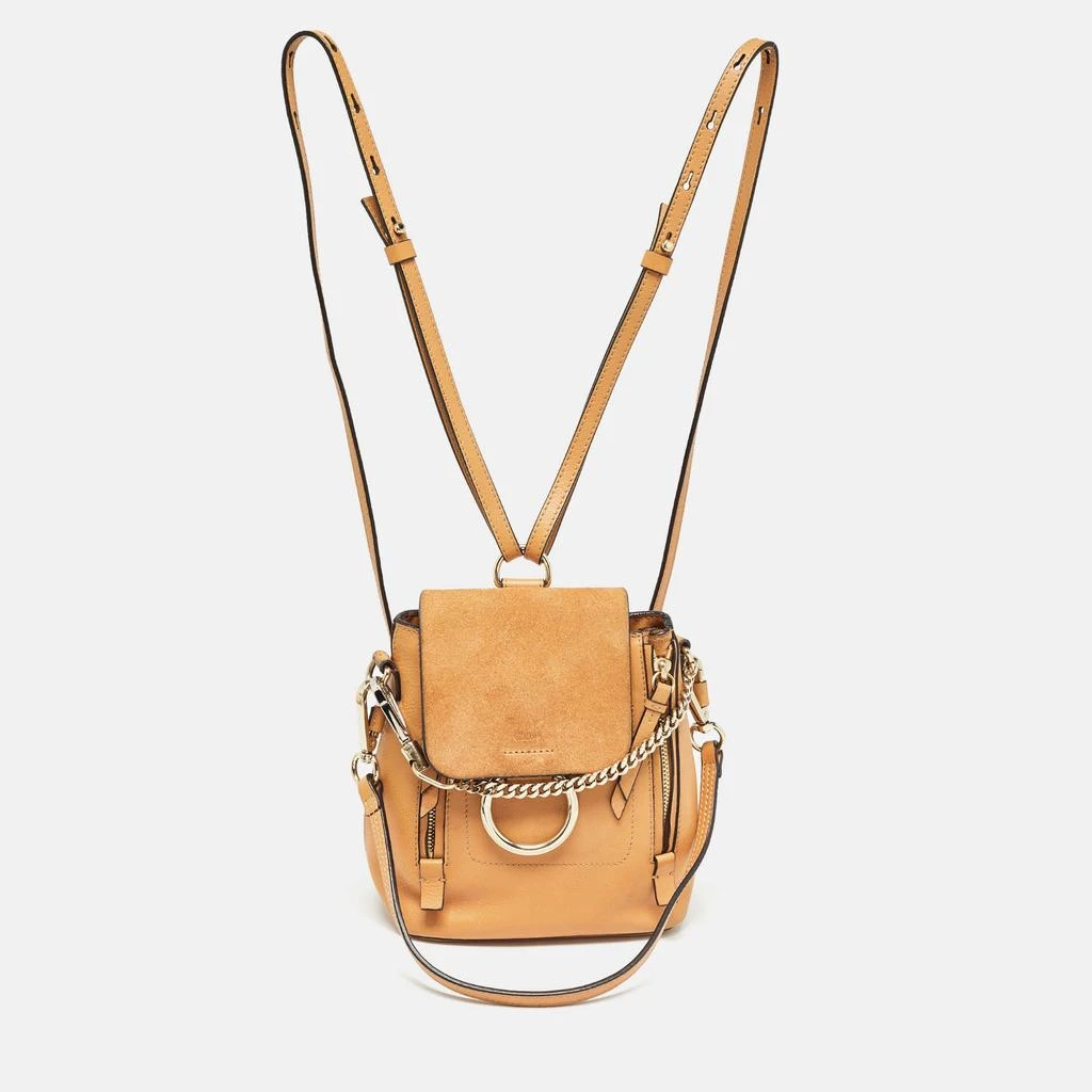 Chloé Chloe Tan Leather and Suede Mini Faye Daye Backpack 1